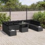 Conjunto de sofá de jardín 11 pcs Negro 100 x 55 x 73 cm