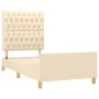 Bed frame with cream fabric headboard 90x190 cm by vidaXL, Beds and slatted bases - Ref: Foro24-3125265, Price: 165,54 €, Dis...