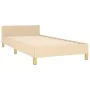 Bed frame with cream fabric headboard 90x190 cm by vidaXL, Beds and slatted bases - Ref: Foro24-3125265, Price: 165,54 €, Dis...