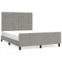 Bed frame with light gray velvet headboard 140x190cm by vidaXL, Beds and slatted bases - Ref: Foro24-3125940, Price: 236,22 €...