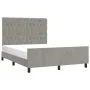 Bed frame with light gray velvet headboard 140x190cm by vidaXL, Beds and slatted bases - Ref: Foro24-3125940, Price: 236,22 €...