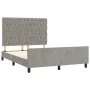 Bed frame with light gray velvet headboard 140x190cm by vidaXL, Beds and slatted bases - Ref: Foro24-3125940, Price: 236,22 €...