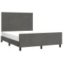 Dunkelgrauer Samtbettrahmen mit Kopfteil 140x200 cm von vidaXL, Betten und Lattenroste - Ref: Foro24-3125819, Preis: 204,50 €...
