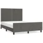 Estructura cama con cabecero terciopelo gris oscuro 140x200 cm de vidaXL, Camas y somieres - Ref: Foro24-3125697, Precio: 193...