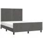 Estructura cama con cabecero terciopelo gris oscuro 140x200 cm de vidaXL, Camas y somieres - Ref: Foro24-3125697, Precio: 193...