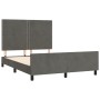 Dark gray velvet bed frame with headboard 140x200 cm by vidaXL, Beds and slatted bases - Ref: Foro24-3125697, Price: 196,75 €...