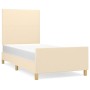 Bed frame with cream fabric headboard 90x200 cm by vidaXL, Beds and slatted bases - Ref: Foro24-3124868, Price: 140,15 €, Dis...
