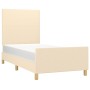 Bed frame with cream fabric headboard 90x200 cm by vidaXL, Beds and slatted bases - Ref: Foro24-3124868, Price: 140,15 €, Dis...