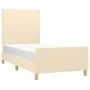 Bed frame with cream fabric headboard 90x200 cm by vidaXL, Beds and slatted bases - Ref: Foro24-3124868, Price: 144,62 €, Dis...