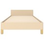 Bed frame with cream fabric headboard 90x200 cm by vidaXL, Beds and slatted bases - Ref: Foro24-3124868, Price: 140,15 €, Dis...