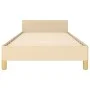 Bed frame with cream fabric headboard 90x200 cm by vidaXL, Beds and slatted bases - Ref: Foro24-3124868, Price: 144,62 €, Dis...