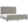 Hellgrauer Samtbettrahmen mit Kopfteil 180 x 200 cm von vidaXL, Betten und Lattenroste - Ref: Foro24-3125769, Preis: 226,75 €...