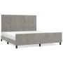 Light gray velvet bed frame with headboard 180x200cm by vidaXL, Beds and slatted bases - Ref: Foro24-3125769, Price: 233,95 €...