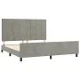 Estructura de cama con cabecero terciopelo gris claro 180x200cm de vidaXL, Camas y somieres - Ref: Foro24-3125769, Precio: 22...