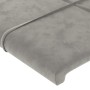 Estructura de cama con cabecero terciopelo gris claro 180x200cm