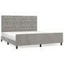 Bettgestell mit hellgrauem Samtkopfteil 160x200cm von vidaXL, Betten und Lattenroste - Ref: Foro24-3125946, Preis: 248,79 €, ...