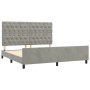 Bed frame with light gray velvet headboard 160x200cm by vidaXL, Beds and slatted bases - Ref: Foro24-3125946, Price: 239,89 €...