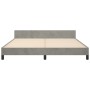Bed frame with light gray velvet headboard 160x200cm by vidaXL, Beds and slatted bases - Ref: Foro24-3125946, Price: 239,89 €...
