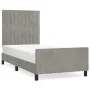 Light gray velvet bed frame with headboard 80x200 cm by vidaXL, Beds and slatted bases - Ref: Foro24-3125843, Price: 156,10 €...
