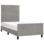 Light gray velvet bed frame with headboard 80x200 cm by vidaXL, Beds and slatted bases - Ref: Foro24-3125843, Price: 160,19 €...