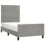 Light gray velvet bed frame with headboard 80x200 cm by vidaXL, Beds and slatted bases - Ref: Foro24-3125843, Price: 156,10 €...