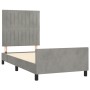 Light gray velvet bed frame with headboard 80x200 cm by vidaXL, Beds and slatted bases - Ref: Foro24-3125843, Price: 160,19 €...