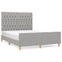 Hellgrauer Stoffbettrahmen mit Kopfteil 140x190 cm von vidaXL, Betten und Lattenroste - Ref: Foro24-3125292, Preis: 219,08 €,...