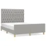 Light gray fabric bed frame with headboard 140x190 cm by vidaXL, Beds and slatted bases - Ref: Foro24-3125292, Price: 218,51 ...