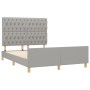 Light gray fabric bed frame with headboard 140x190 cm by vidaXL, Beds and slatted bases - Ref: Foro24-3125292, Price: 219,08 ...