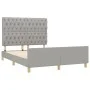 Light gray fabric bed frame with headboard 140x190 cm by vidaXL, Beds and slatted bases - Ref: Foro24-3125292, Price: 218,51 ...