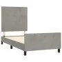 Estructura de cama con cabecero terciopelo gris claro 90x190 cm de vidaXL, Camas y somieres - Ref: Foro24-3125605, Precio: 14...