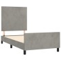 Light gray velvet bed frame with headboard 90x190 cm by vidaXL, Beds and slatted bases - Ref: Foro24-3125605, Price: 154,37 €...