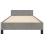 Light gray velvet bed frame with headboard 90x190 cm by vidaXL, Beds and slatted bases - Ref: Foro24-3125605, Price: 154,37 €...