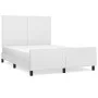 White synthetic leather headboard bed frame 140x200 cm by vidaXL, Beds and slatted bases - Ref: Foro24-3125452, Price: 279,96...
