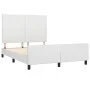 White synthetic leather headboard bed frame 140x200 cm by vidaXL, Beds and slatted bases - Ref: Foro24-3125452, Price: 279,96...