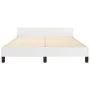 White synthetic leather headboard bed frame 140x200 cm by vidaXL, Beds and slatted bases - Ref: Foro24-3125452, Price: 279,96...