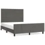 Dark gray velvet bed frame with headboard 140x190 cm by vidaXL, Beds and slatted bases - Ref: Foro24-3125813, Price: 202,24 €...