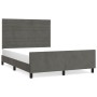 Dunkelgrauer Samtbettrahmen mit Kopfteil 140x190 cm von vidaXL, Betten und Lattenroste - Ref: Foro24-3125813, Preis: 206,80 €...