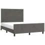 Dark gray velvet bed frame with headboard 140x190 cm by vidaXL, Beds and slatted bases - Ref: Foro24-3125813, Price: 202,24 €...
