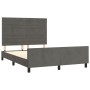 Dark gray velvet bed frame with headboard 140x190 cm by vidaXL, Beds and slatted bases - Ref: Foro24-3125813, Price: 206,80 €...