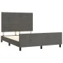 Dark gray velvet bed frame with headboard 140x190 cm by vidaXL, Beds and slatted bases - Ref: Foro24-3125813, Price: 202,24 €...