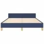 Bed frame with headboard gray taupe blue fabric 140x200 cm by vidaXL, Beds and slatted bases - Ref: Foro24-3125144, Price: 21...