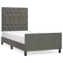 Dark gray velvet bed frame with headboard 80x200cm by vidaXL, Beds and slatted bases - Ref: Foro24-3125905, Price: 157,15 €, ...