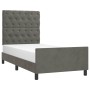 Dark gray velvet bed frame with headboard 80x200cm by vidaXL, Beds and slatted bases - Ref: Foro24-3125905, Price: 157,15 €, ...