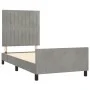 Light gray velvet bed frame with headboard 90x190 cm by vidaXL, Beds and slatted bases - Ref: Foro24-3125849, Price: 150,08 €...