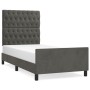 Dark gray velvet bed frame with headboard 90x190cm by vidaXL, Beds and slatted bases - Ref: Foro24-3125911, Price: 155,81 €, ...