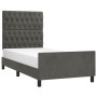 Dark gray velvet bed frame with headboard 90x190cm by vidaXL, Beds and slatted bases - Ref: Foro24-3125911, Price: 155,81 €, ...