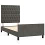 Dark gray velvet bed frame with headboard 90x190cm by vidaXL, Beds and slatted bases - Ref: Foro24-3125911, Price: 155,81 €, ...