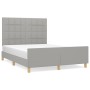 Light gray fabric bed frame with headboard 140x190 cm by vidaXL, Beds and slatted bases - Ref: Foro24-3125049, Price: 218,22 ...