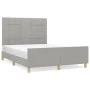 Light gray fabric bed frame with headboard 140x190 cm by vidaXL, Beds and slatted bases - Ref: Foro24-3125049, Price: 219,30 ...